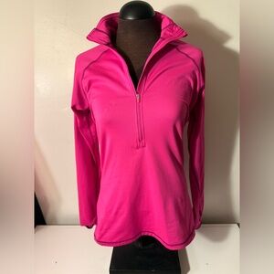 Nike Pink Fitted Long Sleeve Polo Sweatshirt